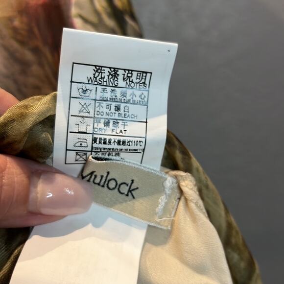 Queen Mulock 100% Silk Floral Boho Midi Flowy Dress - Size L - Picture 13 of 16